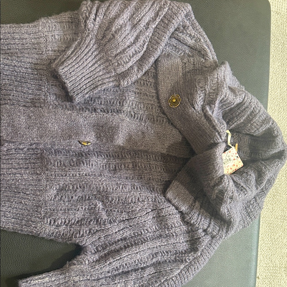 Free People Charcoal Knit Cardigan